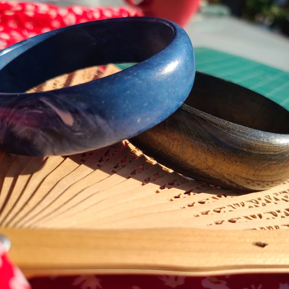 Blue and Green Bangle Bracelets